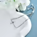 TOUPOP Sterling Silver Birthstone Cross Infinity Bracelet For Women-0-4