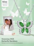 wholesale 925 Sterling Silver Birthstone Butterfly Necklace for Women-0-5
