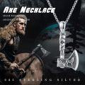 wholesale 925 Sterling Silver Viking Wolf Head Thor's Hammer Mjolnir Amulet Pendant Necklace  Norse Runes Jewelry for Men Women Gift 47cm Chain Length-0-6