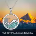 wholesale 925 Sterling Silver Mountain Pendant Necklace Wholesale with Turquoise Stone and Mustard Seed Christian Faith s for Women Girls-0-5