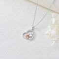 wholesale 925 Sterling Silver Heart-Shaped Lion and Girl Pendant Necklace for Women Girls-0-3