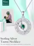 TOUPOP Sterling Silver Birthstone Zodiac Constellation Necklace-0-1