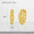 wholesale Gold Chain Link Cubic Zirconia Studs Hoop Earrings with Cubic Zirconia Stones - 925 Sterling Silver Hypoallergenic Minimalist Fashion  for Her-0-2