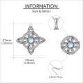 wholesale 925 Sterling Silver Celtic Triquetra Moonstone Cross Necklace for Women-0-4