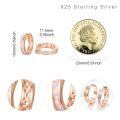 wholesale Rose Gold 925 Sterling Silver Opal Hoop Earrings - Hypoallergenic Minimalist  for Her-0-2