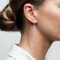 wholesale 925 Sterling Silver Blue Dolphin Earrings With Clear Crystals And Enamel Detailing For Women And Girls-0-3