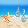 wholesale 925 Sterling Silver Beach Larimar Starfish/Dolphin/Turtle/Jellyfish/Mermaid Teardrop Earrings-0-11