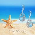wholesale 925 Sterling Silver Starfish Drop Earrings With Blue Larimar And Cubic Zirconia For Women-0-5