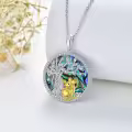 TOUPOP Sterling Silver Crystal Abalone Shell Animal Pendant Necklace-0-4