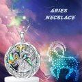 wholesale TOUPOP Aries Zodiac Necklace S925 Sterling Silver Constellation Pendant Astrology Horoscope Jewelry Birthstone Necklace Abalone Jewelry Birthday Gifts For Women -0-1