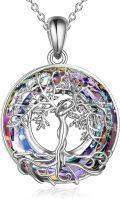 wholesale  Sterling Silver Crystal Tree of Life Necklace for Mother s Day Gifts -0-6