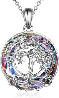 wholesale  Sterling Silver Crystal Tree of Life Necklace for Mother s Day Gifts -Purple