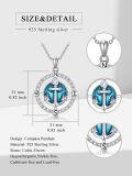 wholesale Anchor/compass Necklace For Women 925 Sterling Silver Anchor Compass Pendant Celtic Knot Travel Necklace, Anchor/compass Graduation Necklace Jewelry Gift For Women Men Christmas Anniversary Birthday, 18+2 Inch -0-3