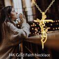 wholesale 14K Gold Rose Flower Cross Pendant Necklaces Christian s for Women-0-1
