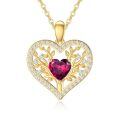 wholesale 14k Gold Heart Pendant With Ruby And Lab Diamond Accents-0-0