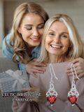 wholesale 925 Sterling Silver Heart Birthstone Celtic Knot Dangle Leverback Earrings-0-62