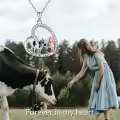 TOUPOP Sterling Silver Heart Cow Pendant Necklace Animal Jewelry Gifts-0-1