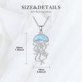 wholesale 925 Sterling Silver Larimar Jellyfish Pendant Necklace for Women - Ocean Inspired s-0-3