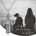 wholesale 925 Sterling Silver Paw Print Cross Urn Pendant Keepsake Memorial Jewelry for Pet Lovers-0-2