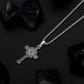 wholesale 925 Sterling Silver Black Enamel Cross Pendant Necklaces for Men Christian  Ideas-0-2
