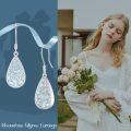wholesale 925 Sterling Silver Teardrop Moonstone Filigree Drop Earrings for Women-0-2