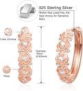 wholesale 925 Sterling Silver & Cubic Zirconia Rose Huggie Hoop Earrings for Women, Elegant Floral Design, Hypoallergenic, Gift Ready, 16mm-0-2