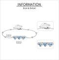 wholesale 925 Sterling Silver Heart-Shaped Blue Flowers Charm Bracelet Jewelry for Women-0-4