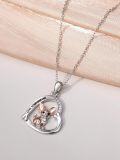 wholesale 925 Sterling Silver I Love You Forever Chihuahua Heart Pendant Necklace for Women Girls Gifts-0-4