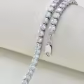 wholesale 925 Sterling Silver Green Cubic Zirconia Tennis Necklace 14-26 Chain Length  for Women and Men-0-7