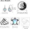 wholesale 925 Sterling Silver Moonstone Turtle Leverback Hoop Earrings - Boho Ocean Jewelry for Women-0-4