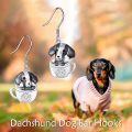 wholesale 925 Sterling Silver Teacup Dachshund Pendant Drop Earrings Adorable Puppy Charm Jewellery Gift for Her-0-1