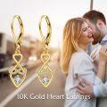 wholesale 10K Gold Infinity Love Heart Dangle Leverback Earrings for Women-0-5