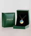 wholesale 18K Gold Plated Sterling Silver Synthetic Blue Turquoise Zodiac Necklace for Women-0-59