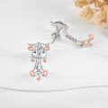 wholesale 925 Sterling Silver Highland Cow Stud Earrings with Rose Gold Accents and Cartoon Design-0-1