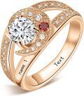 wholesale 925 Sterling Silver Personalized Name Birthstone Ring With Engraving-0-2