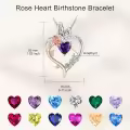 TOUPOP Sterling Silver Rose Heart Birthstone Necklace Butterfly Pendant-0-4