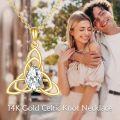 wholesale 14K Gold Celtic Knot Diamond Pendant Necklace for Women Irish s-0-5