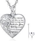 wholesale 925 Sterling Silver Heart Shaped Memorial Cremation Jewelry Urn Pendant Necklace with Funnel and Chain 24 - Keepsake Holder for Loved Ones' Ashes (Silver)-0-0