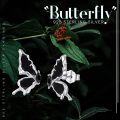 wholesale 925 Sterling Silver Black Onyx Butterfly Stud Earrings for Sensitive Ears-0-3