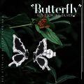 wholesale 925 Sterling Silver Butterfly Black Zircon White Gold Plated Stud Earrings-0-3