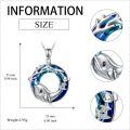 wholesale 925 Sterling Silver Dolphin Pendant with Blue Crystal and Starfish Charm Necklace for Women-0-4