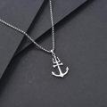 wholesale 925 Sterling Silver Anchor & Trident Pendant Necklace with Crystal Accents-0-1