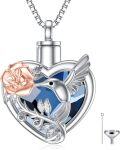 wholesale TOUPOP Hummingbird Urn Necklace For Ashes Sterling Silver With Crystal Cremation Jewelry W/funnel Filler Keepsake Memory Jewelry For Women Girls -0-0