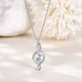 wholesale 925 Sterling Silver Heart Pendant Necklace with Cubic Zirconia and Engraved Message Grandma I love you forever - Mother's Day Gifts for Grandma-0-2