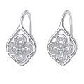 wholesale 925 Sterling Silver Four-Leaf Clover Shamrock Drop Dangle Hook Earrings for Women Girls Irish Lucky Charm s (Silver)-0-0