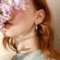 wholesale 925 Sterling Silver Cross Dangle Drop Earring for Women Men Minimalist Huggie Hoops with Cubic Zirconia 3cm Length-0-1