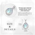 wholesale Sterling Silver Moonstone Lapis Lazuli Larimar Teardrop Pendant Necklace-0-9