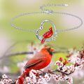 wholesale TOUPOP Cardinal Bracelet For Women Sterling Silver Heart Cardinal Gifts Red Bird Memorial Jewelry Gifts, Medium -0-2