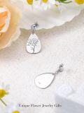 wholesale Sterling Silver Floral Teardrop Earrings w Birth Flower Engraved Gift for Women-0-29