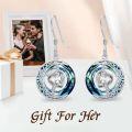 wholesale Sterling Silver Blue Crystal Moon Star Earrings Valentine s Birthday Anniversary Gifts for Women-0-21